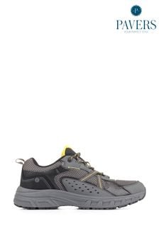 Pavers Mens Grey Wide-Fit Trainers
