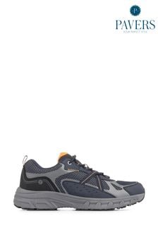 Pavers Mens Blue Wide-Fit Trainers
