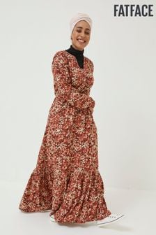 Dolga obleka z rdečilo in cvetličnim potiskom Fatface Joyce (D57775) | €37