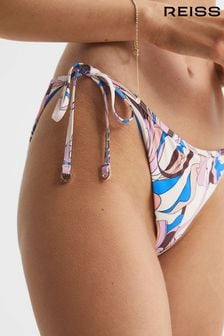 Reiss Multi Thia Abstract Print Side Tie Bikini Bottoms (D57920) | $97