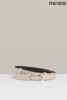 Reiss Stone Hayley Leather Square Hinge Belt (D57926) | $106