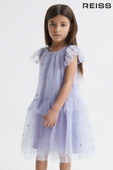 Reiss Lilac Fifi Junior Tulle Embroidered Dress (D57937) | €83