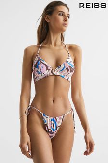 Reiss Multi Audrinna Underwired Abstract Print Triangle Bikini Top (D58006) | SGD 187