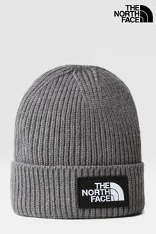 Szary - Dziecięca czapka beanie The North Face z mankietami i logo (D58051) | 160 zł