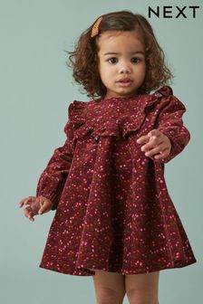 Berry Pink Floral Printed Corduroy Dress (3mths-8yrs) (D58244) | AED47 - AED57