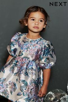 Silber - Abendkleid aus floralem Jacquard (12 Monate bis 10 Jahre) (D58259) | 34 € - 39 €