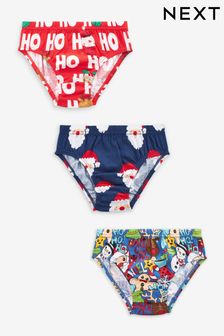 Red Christmas Briefs 3 Pack (1.5-10yrs) (D58264) | €7 - €9