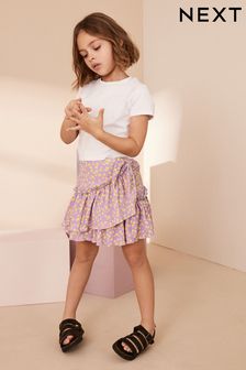 Lilac Purple Floral Ditsy Wrap Skirt (3-16yrs) (D58441) | KRW17,100 - KRW27,800