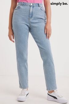 Simply Be Blue Lara Slim Mom Jeans (D58666) | $39