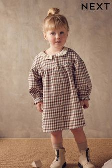 Beige Check Lace Collar Dress (3mths-8yrs) (D58846) | OMR7 - OMR9