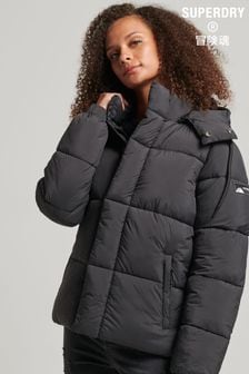 Superdry Black Hooded Ripstop Puffer Jacket (D59081) | 315 zł