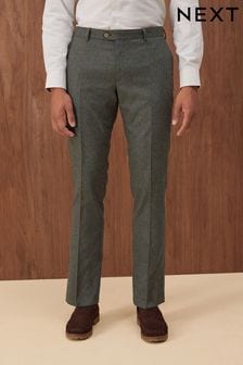 Green Slim Wool Blend Donegal Suit: Trousers (D59223) | €37