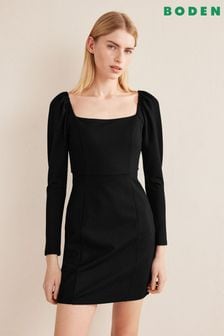 Boden Black Square Neck Mini Jersey Dress (D59279) | 285 zł