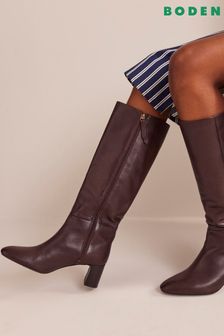 Boden Dark Brown Erica Knee High Leather Boots (D59294) | 1,466 SAR