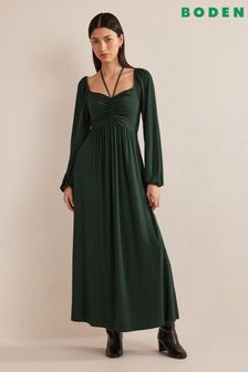 Boden Green Tie Detail Jersey Maxi Dress (D59317) | €70
