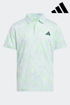 أصفر ليموني - قميص بولو أزرق زاهي بشعار نصي من Adidas Golf (D59480) | 166 د.إ