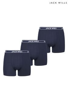 Blau - Jack Wills Daundley Boxershorts im 3er-Pack, Weiss (D59521) | 47 €