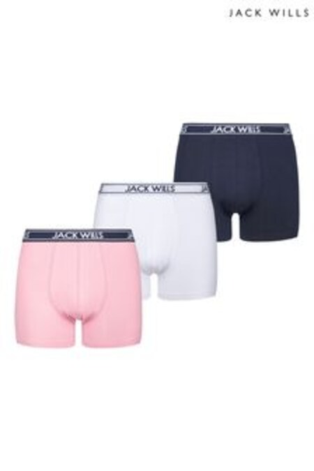 Jack Wills White Daundley Boxers  3 Pack (D59522) | $49