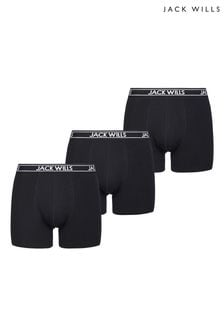 Черный - Набор из 3 белых трусов-боксеров Jack Wills Daundley (D59523) | €40