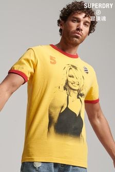Superdry Yellow Ringspun Allstars PA Graphic Ringer T-Shirt (D59527) | €46