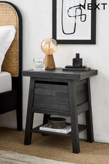 Black Oak Effect 1 Drawer Bedside Table (D59598) | €80