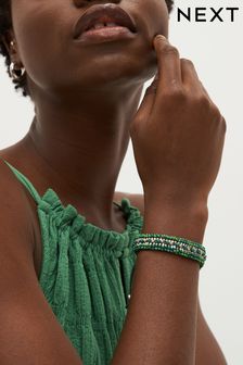 Green Beaded Pully Bracelet (D59612) | $35