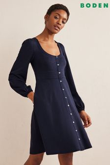 Boden Blue Button Front Jersey Mini Dress (D59813) | 237 zł