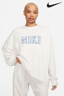 Nike Cream Oversized Embroided Logo Crew Sweatshirt (D60070) | €46
