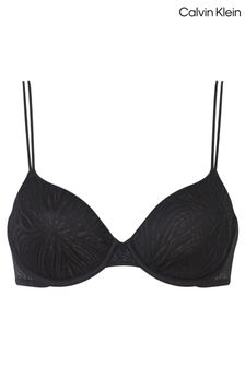 Calvin Klein Black Sheer Marquisette Lace Demi Bra (D60125) | TRY 1.107