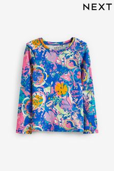 Pink/Purple Graffiti Marble 1 Pack Long Sleeve Ribbed Top (3-16yrs) (D60164) | $10 - $15
