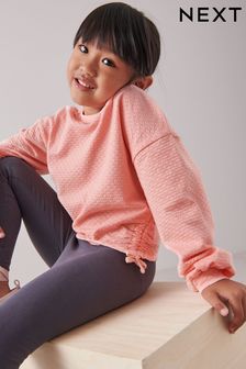 Pink Ruched Side Textured Top (3-16yrs) (D60196) | €7 - €12