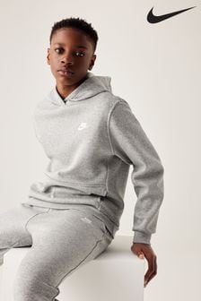 Gri - Hanorac fără fermoar Nike Club din fleece (D60241) | 239 LEI