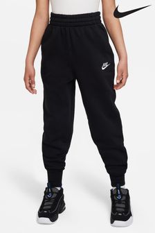 Negru - Pantaloni de sport cambrată din fleece cu talie înaltă Nike Club (D60261) | 227 LEI