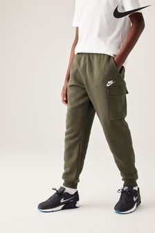 Kaki zelena - Karo hlače za prosti čas iz flisa Nike Club (D60278) | €51