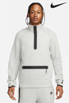 Grau - Nike Tech Fleece-Sweatshirt mit kurzem Reissverschluss (D60349) | 86 €