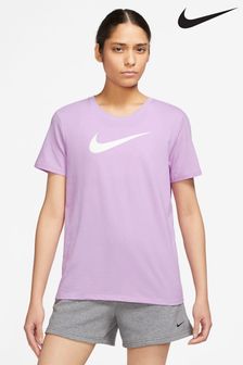 Violett - Nike Dri-FIT T-Shirt mit Swoosh-Logo (D60364) | 20 €