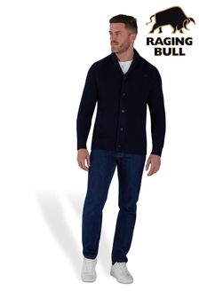 Raging Bull Strickjacke mit Schalkragen und Knopfleiste, Blau (D60371) | 154 € - 170 €