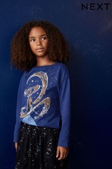 Blue Disney Wish Asha Long Sleeve T-Shirt (3-16yrs) (D60390) | €15 - €20
