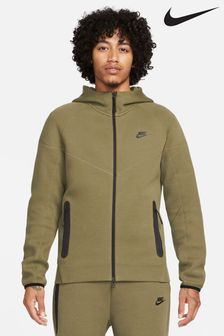 Nike Olive Green Tech Fleece Full Zip Hoodie (D60404) | €151