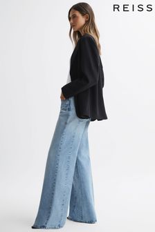 Reiss Mid Blue Good American Palazzo Jeans (D60426) | ₪ 845