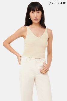 Jigsaw Cream Knitted Cropped Tank Top (D60448) | €38