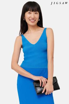 Jigsaw Blue Knitted Cropped Tank Top (D60450) | €38