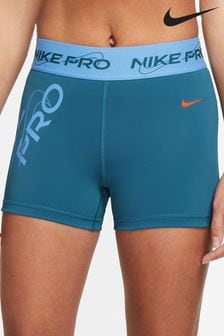 Blau - Nike Pro Dri-fit Shorts mit mittelhohem Bund, 3 Zoll (D60470) | 25 €