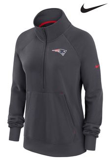 Nike Grey NFL Fanatics Womens New England Patriots Dri-FIT Half Zip Sweat Top Womens (D60472) | €92