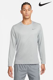 Grau - Nike Dri-fit Uv Miler Langarm-Laufoberteil (D60513) | 29 €