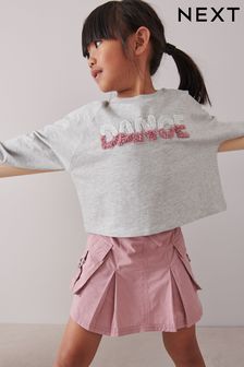 Grey Confetti Dance Ruche Back Long Sleeve T-Shirt (3-16yrs) (D60528) | €8.50 - €12