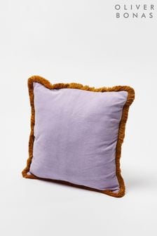 Oliver Bonas Purple Issey Fringed Purple Velvet Cushion Cover (D60575) | €37