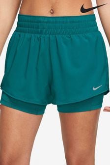 Nike Teal Blue Dri-FIT One Mid-Rise 3" 2-in-1 Shorts (D60634) | kr519