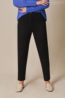 Live Unlimited Shorter Length Curve Tapered Woven Black Trousers With Pockets (D60779) | €50