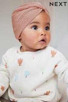 Rostbraun - Gestrickte Turbanmütze für Babys (0 Monate bis 2 Jahre) (D61071) | 9 €